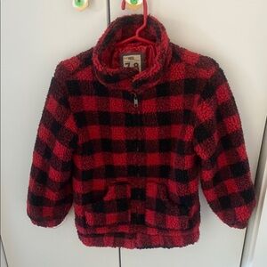 Cotton on Red and Black Checkered Fleece Jacket